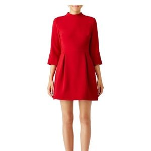 Nicole Miller Dress Size 2 Red Artelier Mock Neck